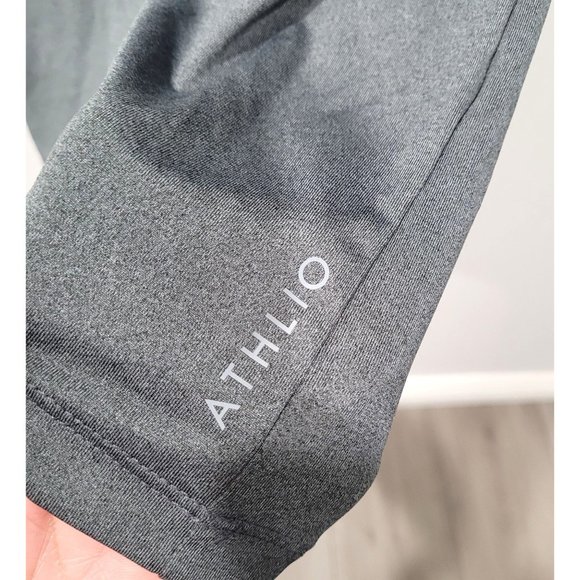 Athlio Mens Athletic Fit Crew Neck Gray T-Shirt Moisture-Wicking Fabric Size L - Picture 3 of 9